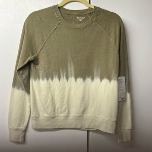 NWT Athleta brand Sundown Dip Dye Sweatshirt in shades of green